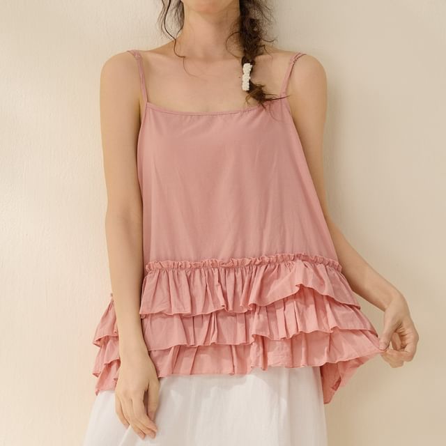 Simple Ruffled Camisole Top
