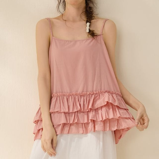 Simple Ruffled Camisole Top