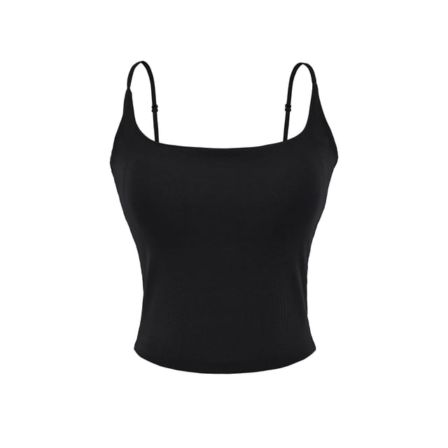 Scoop Neck Crop Camisole with Spaghetti Straps
