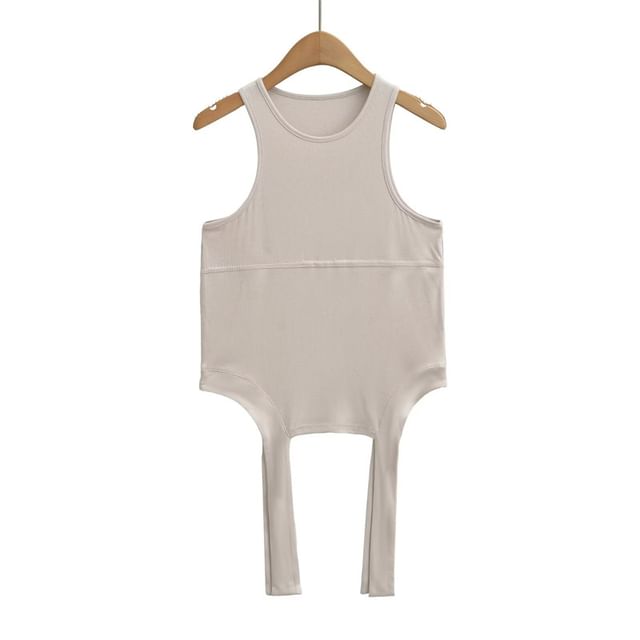 Slim Fit Crew Neck Crop Tank Top