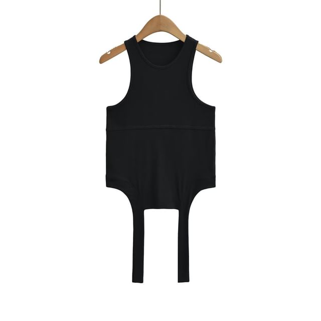 Slim Fit Crew Neck Crop Tank Top