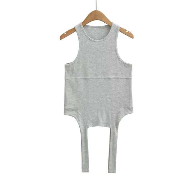 Slim Fit Crew Neck Crop Tank Top