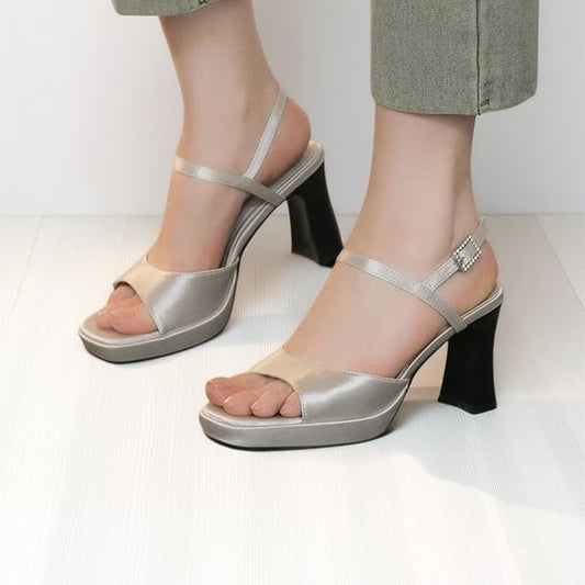 Block Heel Peep Toe Sandals