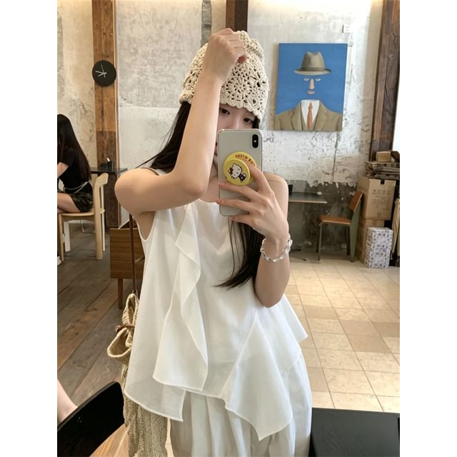 Plain Asymmetrical Camisole Top