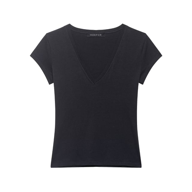 Short Sleeve V Neck Plain T Shirt