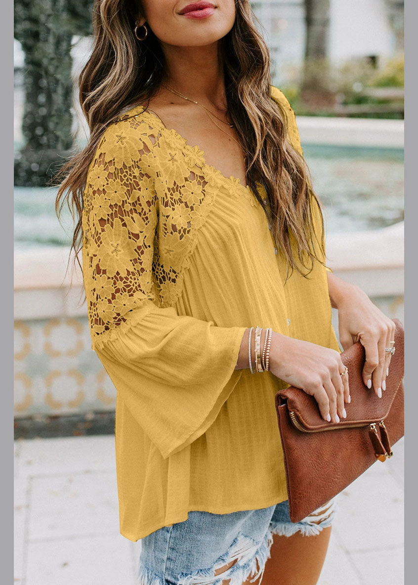 V Neck T Yellow Sleeve Shirts Bracelet