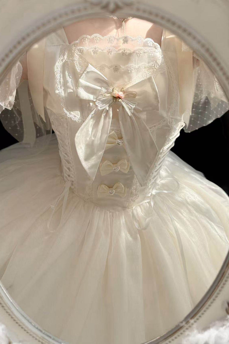 Sleeveless Printed Ruffled Embroidered Bow Sweet Lolita Jsk Dress - The Twelve Zodiac Signs