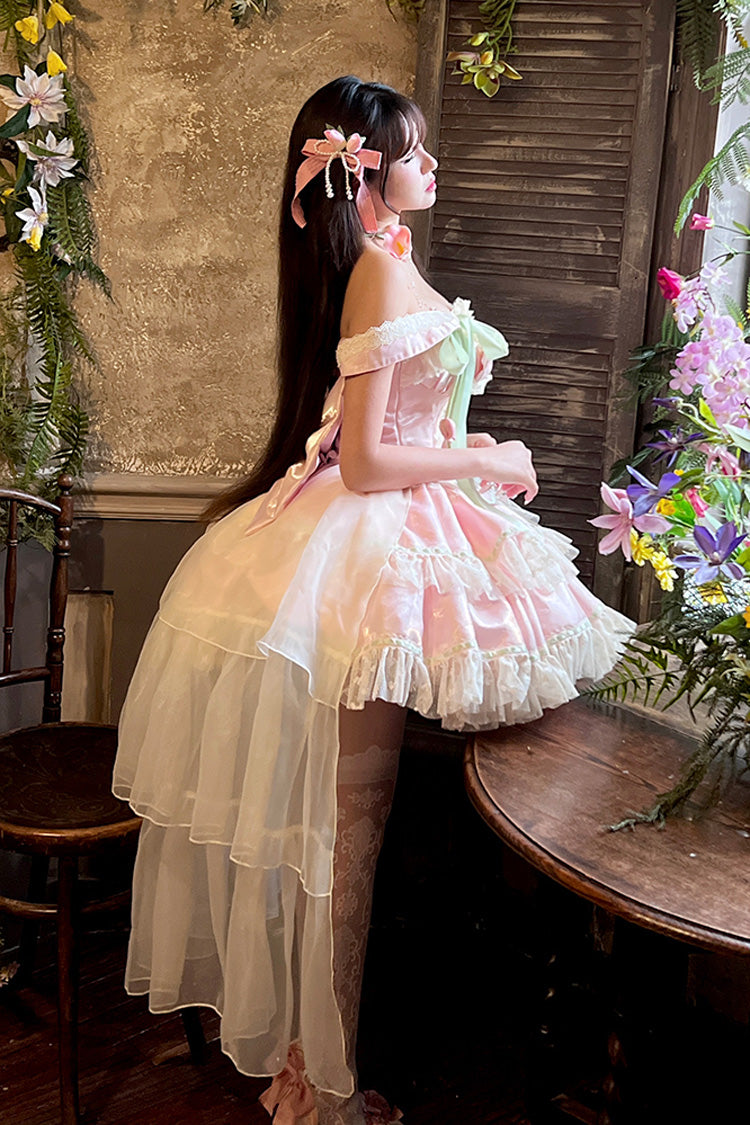 Tulip Love Song Princess Dress with Boat Neck & Ruffles