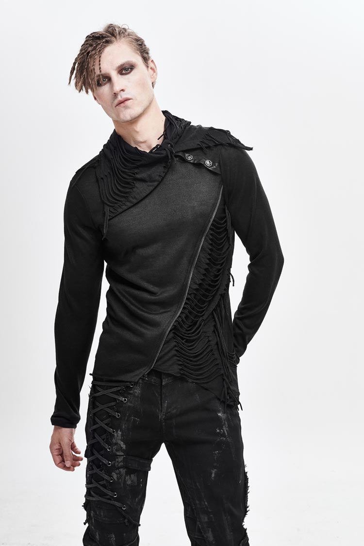 Woolen Punk T-Shirt Irregular Hem