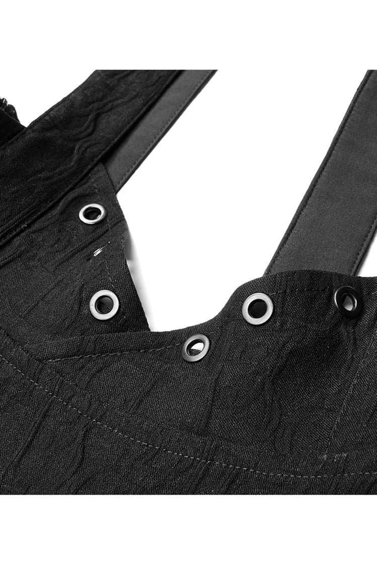 Gothic Future Metal Buttonhole Cat Ear Swing Hem Waist Skirt