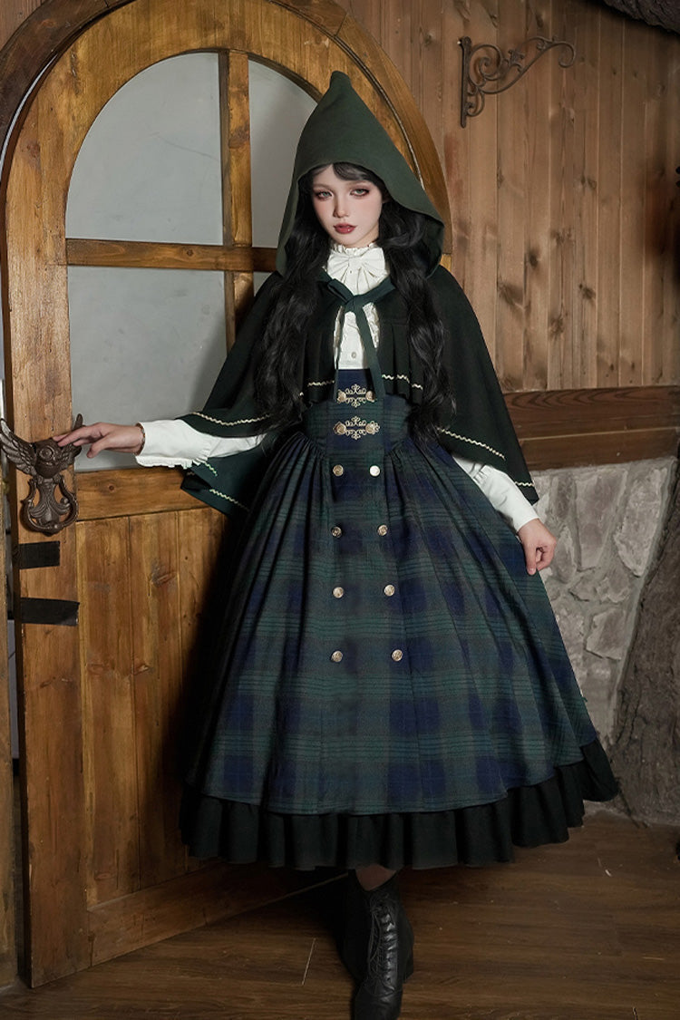 Berlin's Letter Double-Layered Plaid Ruffle Bowknot College Strap Dress