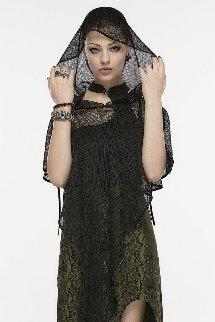 Hooded Gothic Cloak with Cutout Details for Women