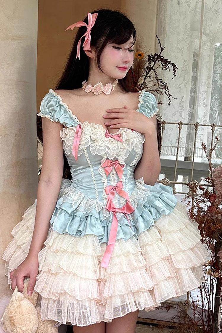 Ballet Style Multi-Layer Dress with Ruffles - Romantic