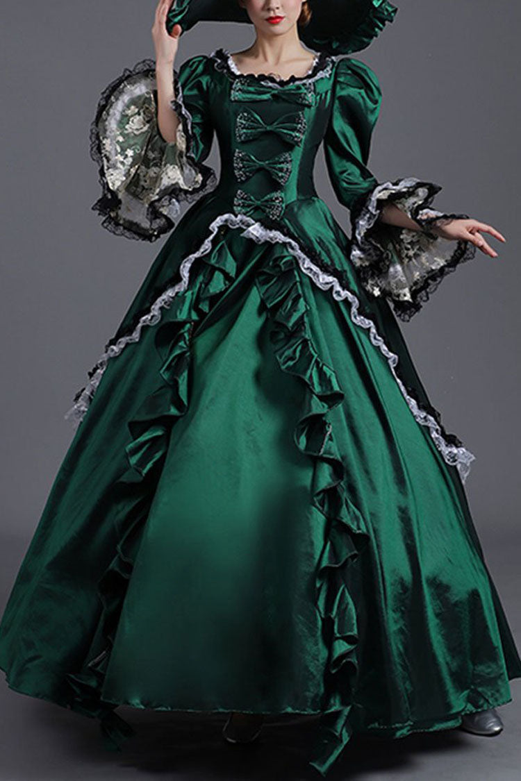 Victorian Prom Dress with Trumpet Sleeves and Bowknot - High Waist