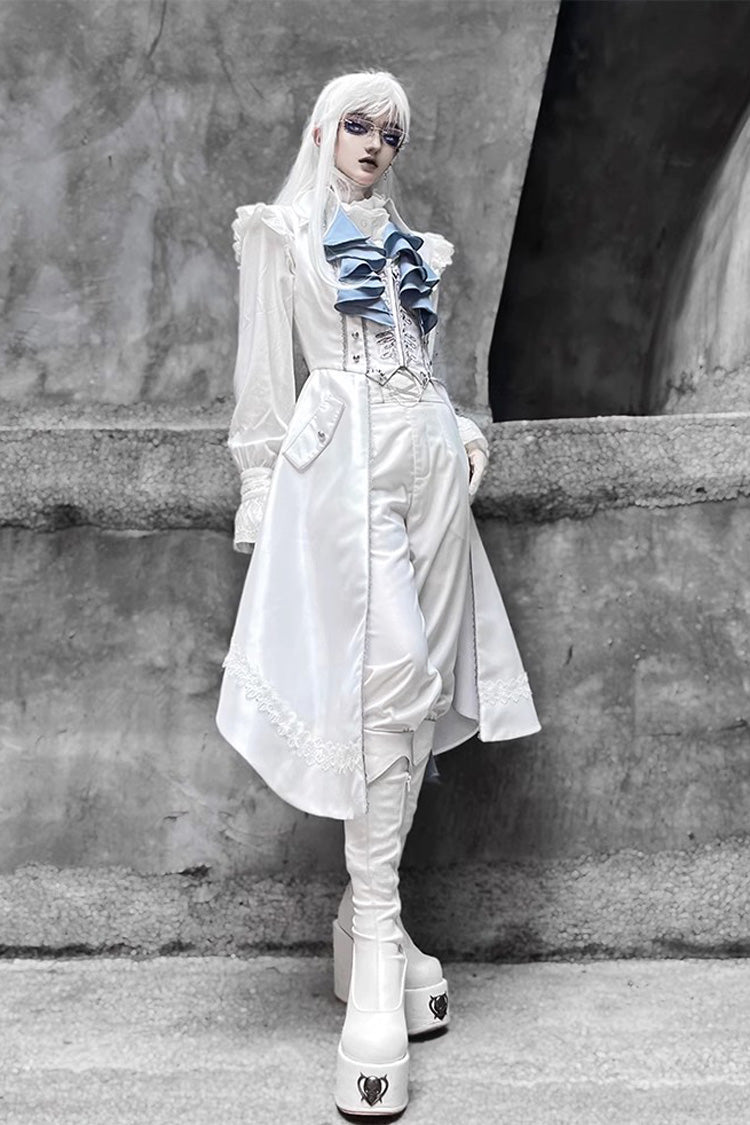 Ivory Mermaid Bone Embroidery Dapper Ouji Style Trousers