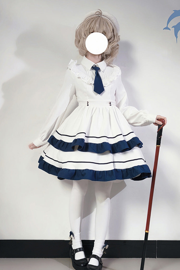 Ivory Double-Layered Ruffled Sweet Collegiate Jumper