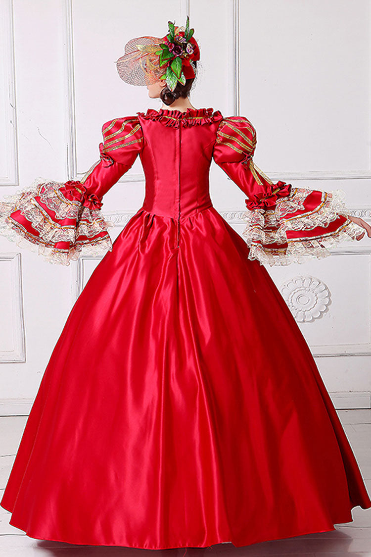Victorian Floral Print Dress with Bell Sleeves - Altfashion Shop