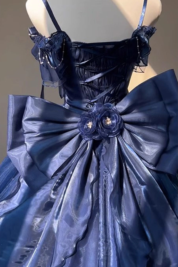 Blue Off-Shoulder Sweet Elegant Princess Lolita Dress with Bow