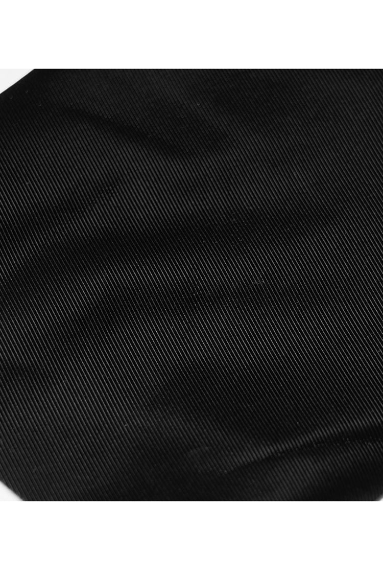 Punk Leather Pants with Bat Embroidery, Elastic Waist and Metal Zipper