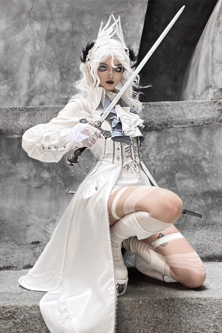 Ivory Mermaid Bone Embroidery Dapper Ouji Style Waistcoat