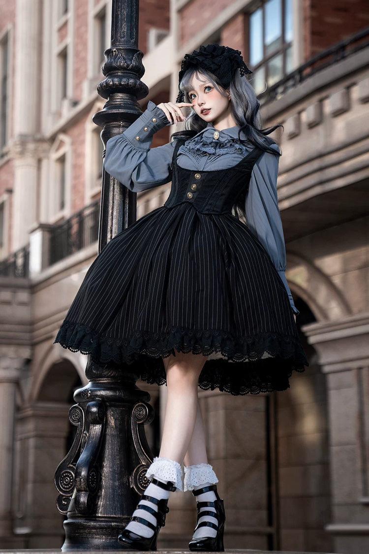 Dreamlike Realm Sleeveless Printed Ruffled Embroidered Corset Elegant Sweet Lolita JSK Dress