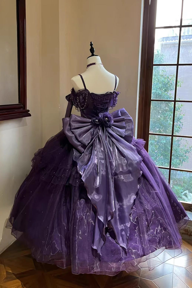 Purple Off-Shoulder Sweet Elegant Princess Lolita Dress with Bow