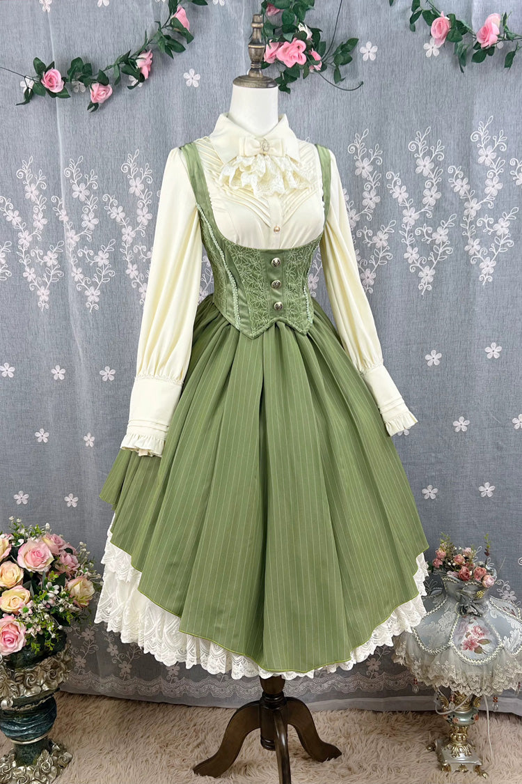Dreamlike Realm Sleeveless Printed Ruffled Embroidered Corset Elegant Sweet Lolita JSK Dress