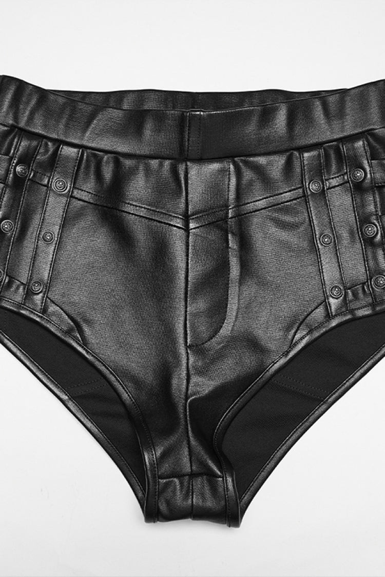 High-Waisted Studded Punk Shorts for Women