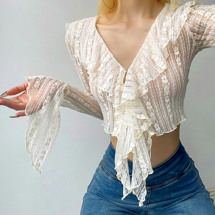 Lightweight Ruffle Lace Top – MK Kawaii Store