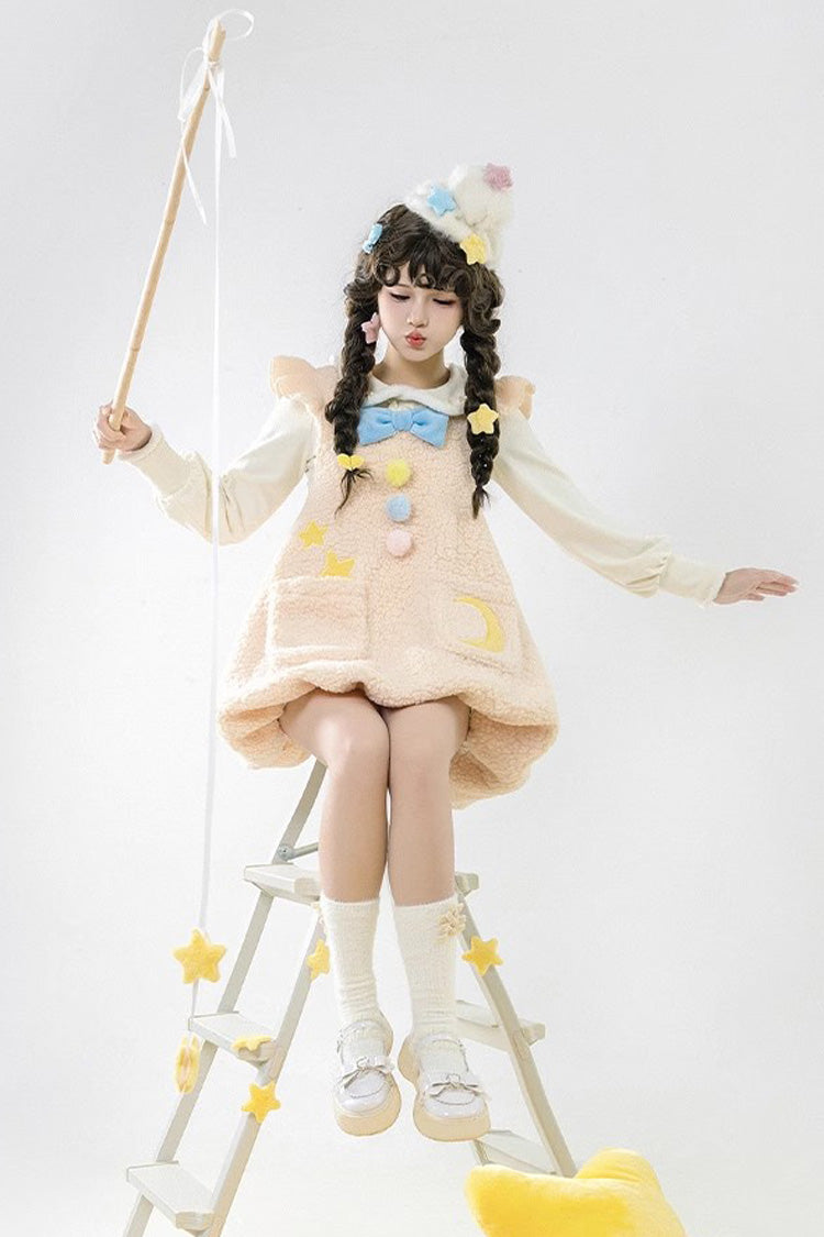 Stars and Moon Print JSK Dress with Bowknot - Sweet