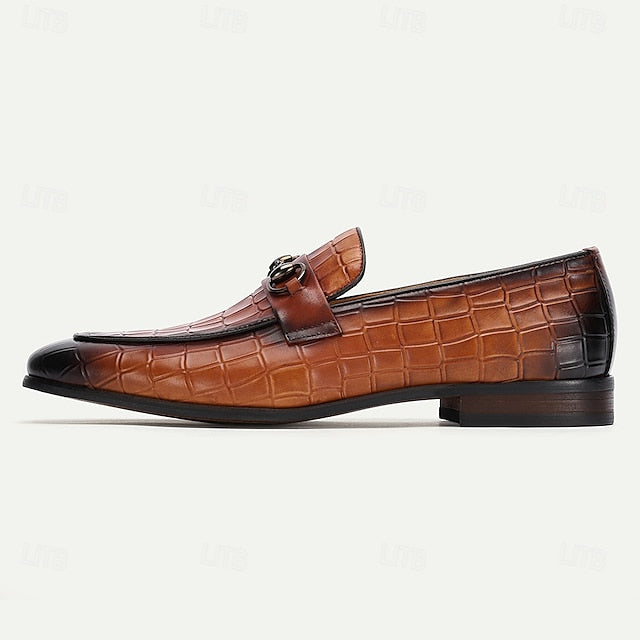 Men's Brown Detail Faux Loafers and with Suede Tassel