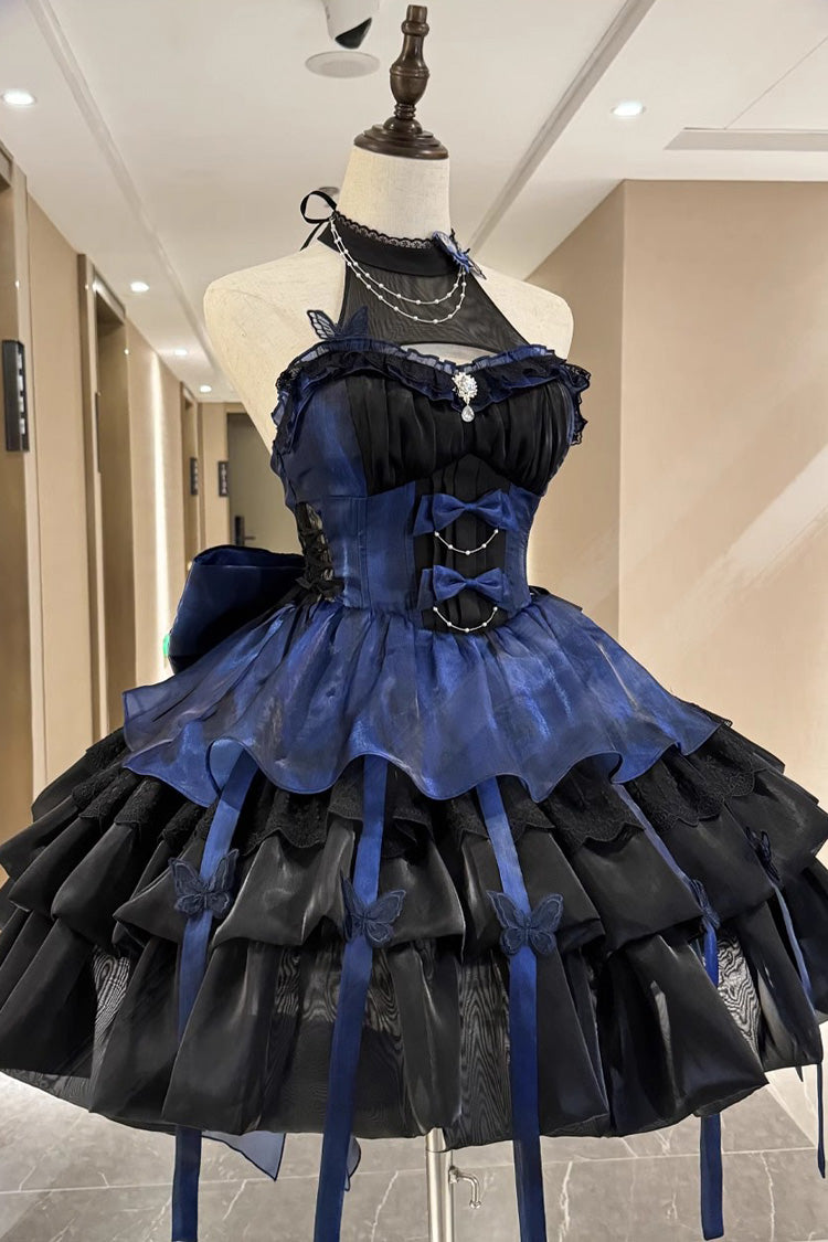 Sleeveless Sweet Elegant Princess Lolita Multi-Layer Ruffle Dress 3 Colors