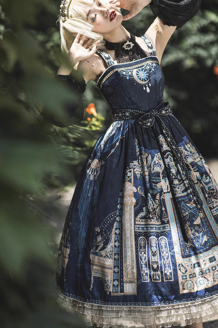 Egyptian Style Print Ruffle Gothic Lolita Dress