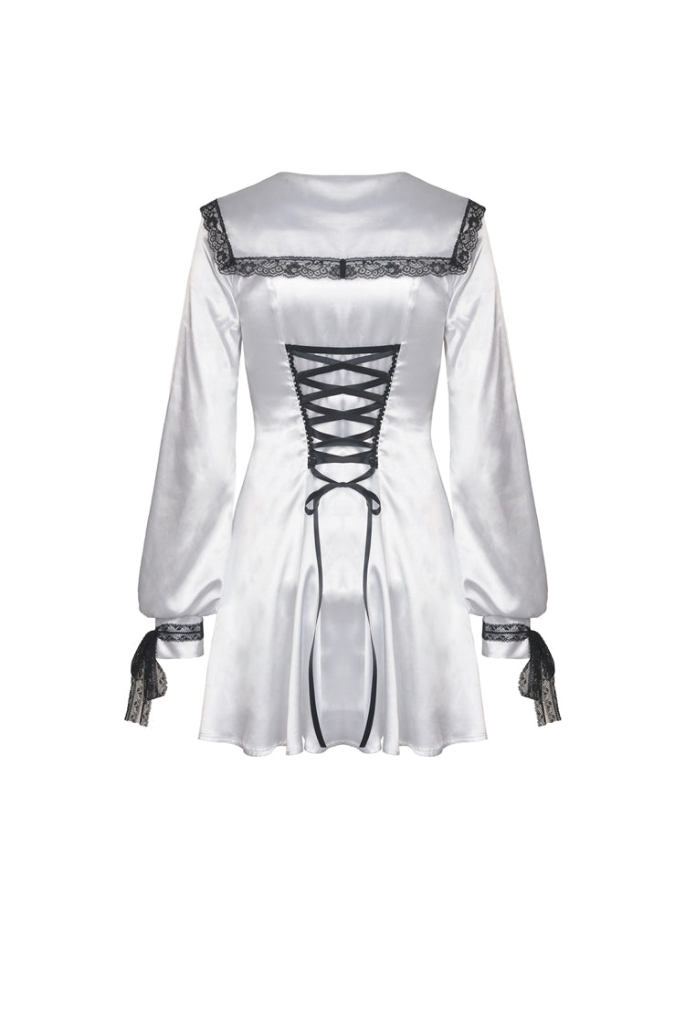 Ivory Dark JK Dress with Lace-Up and Zipper for Women