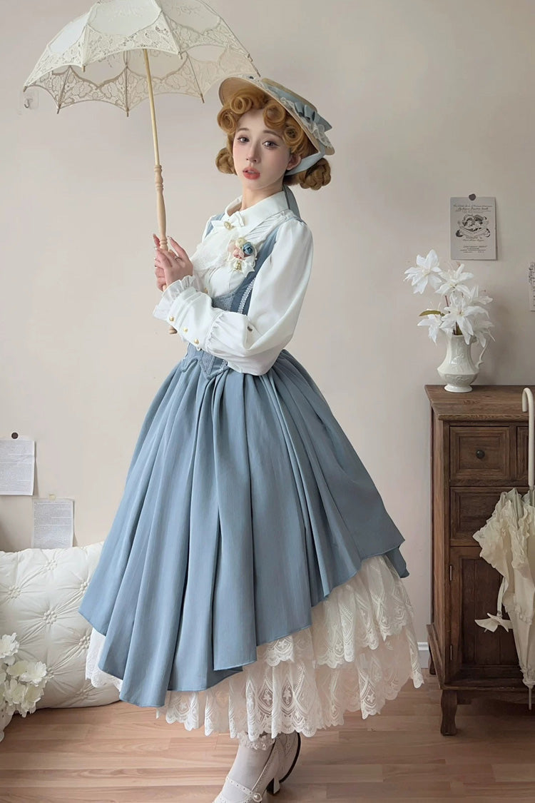 Dreamlike Realm Sleeveless Printed Ruffled Embroidered Corset Elegant Sweet Lolita JSK Dress