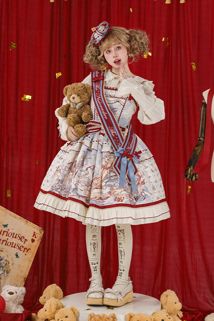Nutcracker Sleeveless Ruffled Bow College Sweet JSK