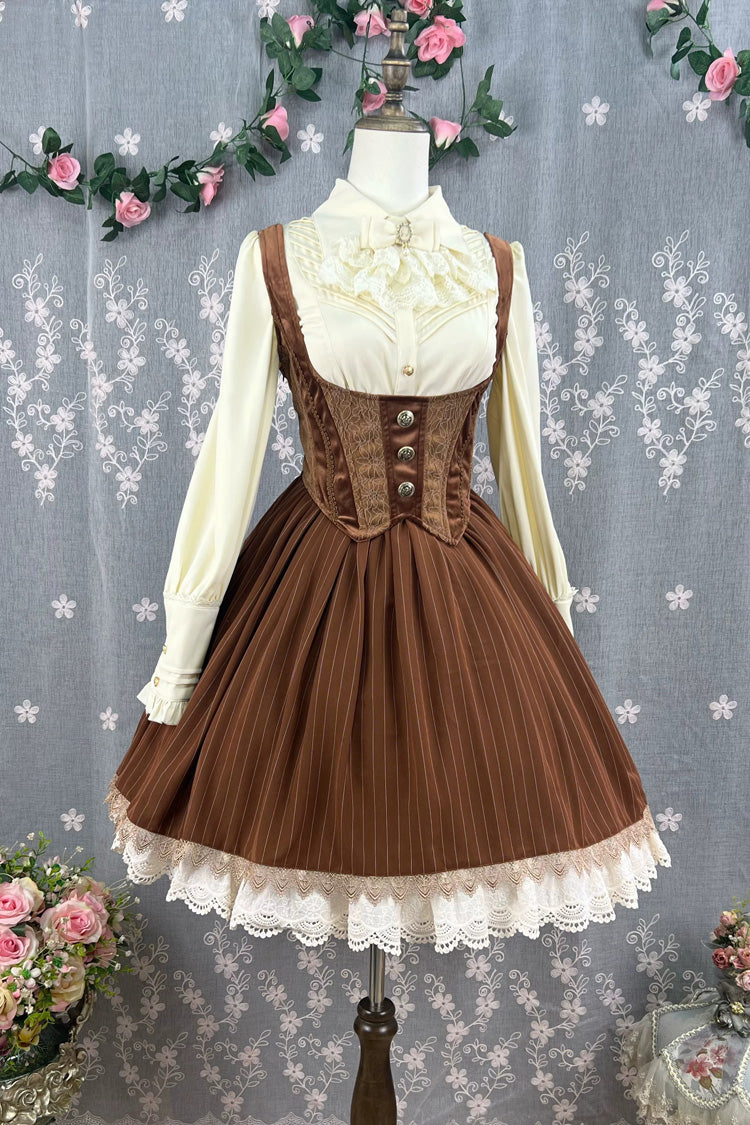Dreamlike Realm Sleeveless Printed Ruffled Embroidered Corset Elegant Sweet Lolita JSK Dress