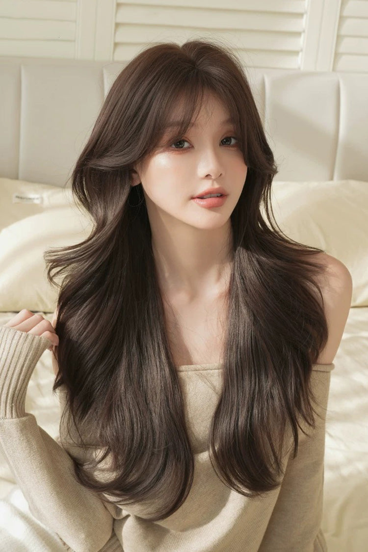 Effortless Layered Large Wave Wig in Black or Brown