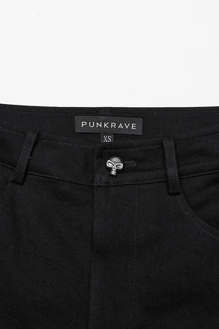 Punk Pants with Triangular Mesh and Buckle