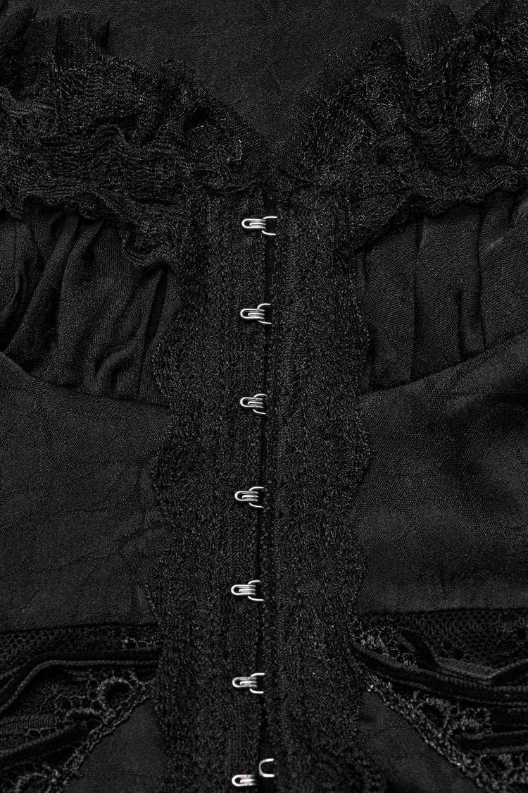 Gothic Adjustable Long Puff Sleeve Fitted Blouse for Women