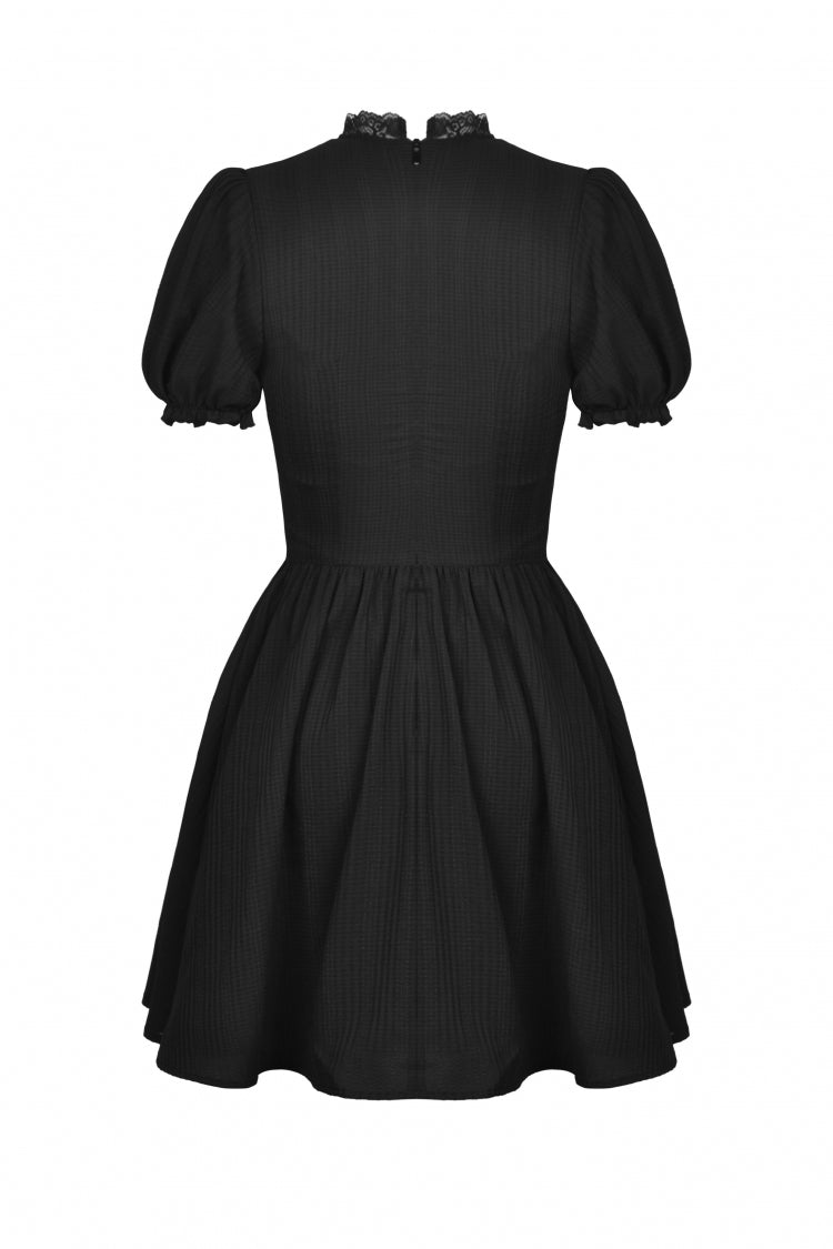 Lolita Doll Dress with Tulle and Puff Sleeves
