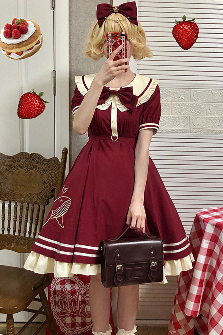 Navy Sailor Short-Sleeved Sweet Lolita OP