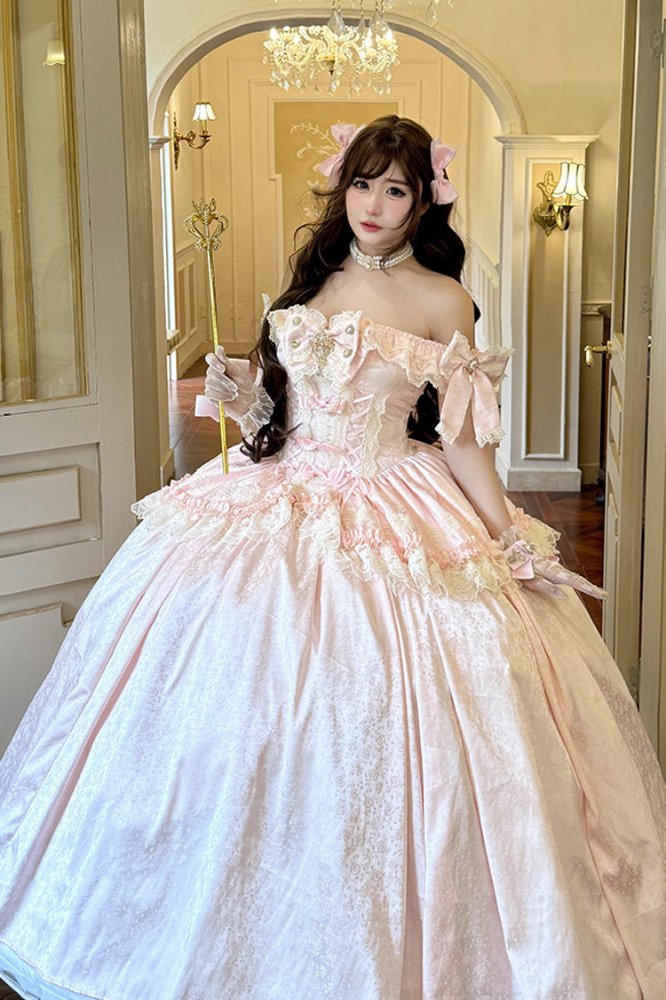White Moonlight Lover Strapless Dress with Lace-Up & Bow