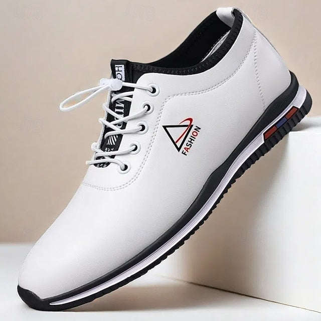 Sneakers Black Sports – Lace-Up White Trendy and Men's
