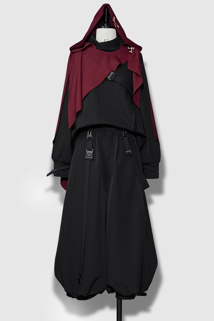 Handsome Rabbit Motif Ouji Lolita Outfit in Black