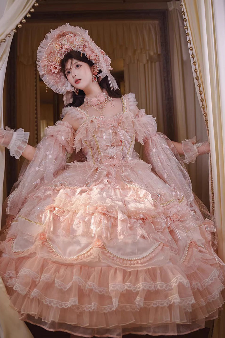 Runaway Princess Plus Size JSK with Hanayome Print & Pearls