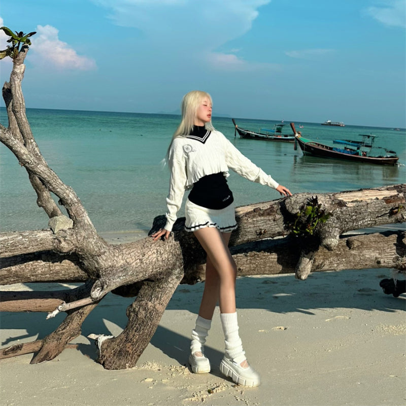 Black and White Top Skirt Set - Heartzcore MK Kawaii Store