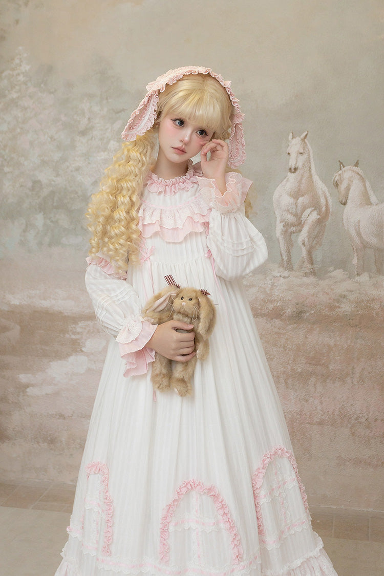 Twin Lilian Lolita Dress with Double Ruffles & Lace-Up Back