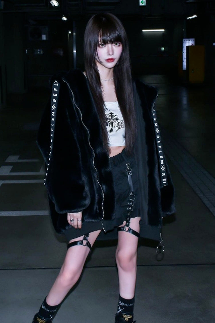 Hooded Punk Coat with Rabbit Ears