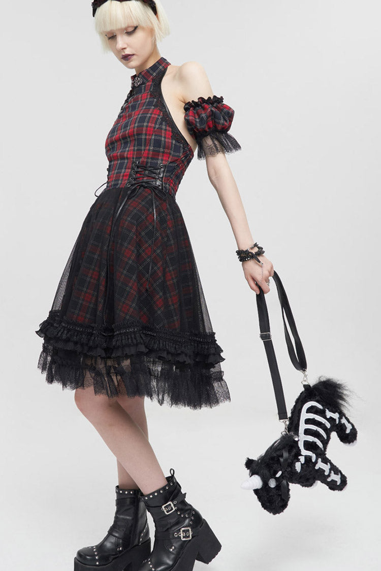Plush Unicorn Embroidered Gothic Handbag